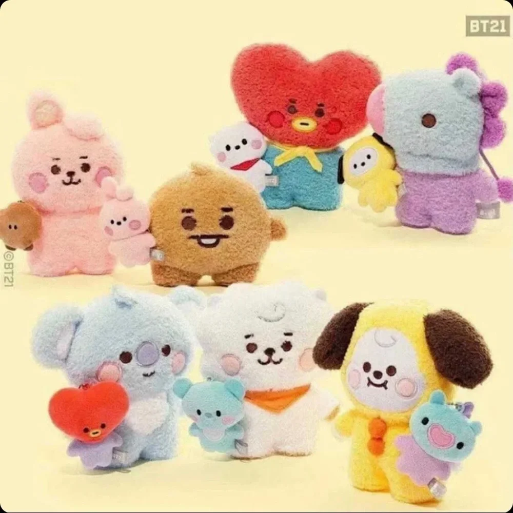 BT21 Japan Chimmy Tatton S Plush and Cooky My Little Buddy Keychain Plush